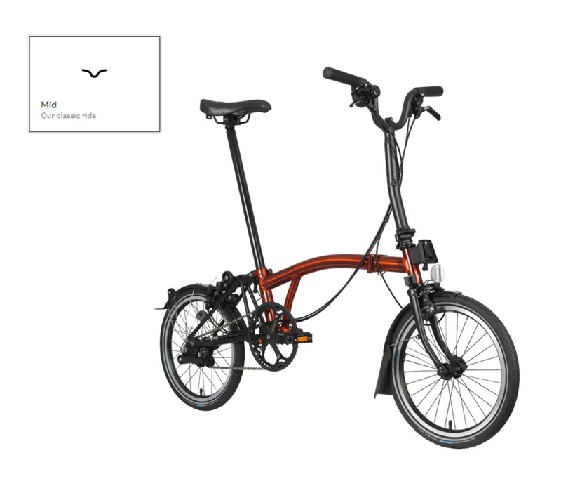Brompton C Line Explore Folding Bike 2023 in Flame Lacquer-2